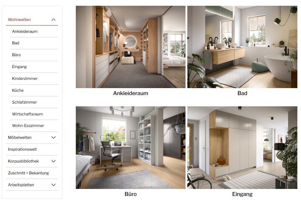 Möbel online planen inkl. 3D Visualisierung.