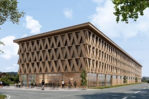 Visualisierung den neuen Bildungszentrum Holz